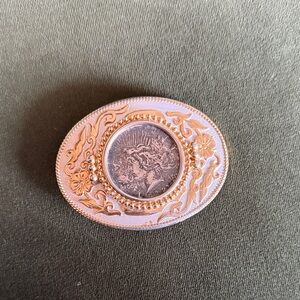 Vintage Morgan's silver dollar belt buckle